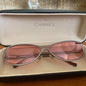 Chanel Women's Pink and Silver Sunglasses